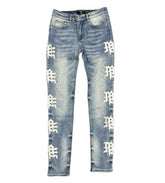 Mixed Emotions Monogram Denim Blue Wash Blue/White